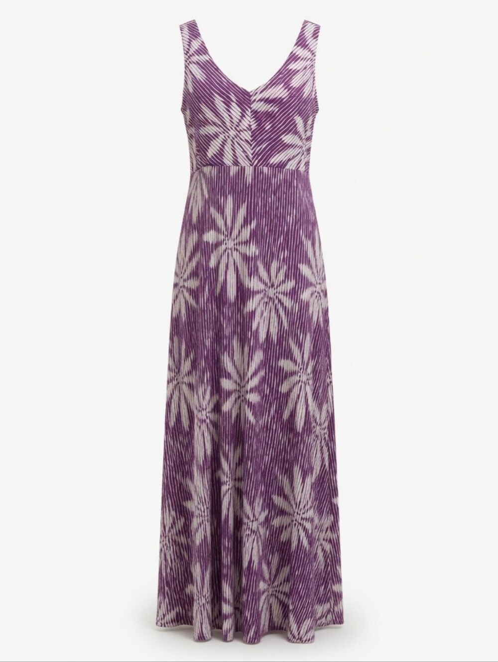 new directions Purple and White Floral V-Neck Maxi Dress
